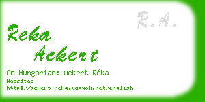 reka ackert business card